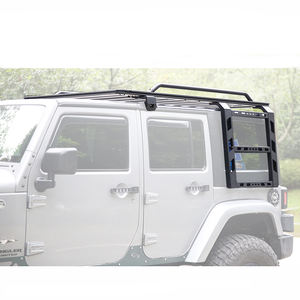 Maiker aluminio para Jeep Wrangler JK portaequipajes de techo de coche cesta de riel 4x4 portaequipajes superior portaequipajes y soporte de carga - Product Image 1