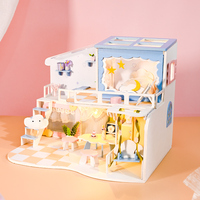 IIECREATE Nouveau design Puzzle en bois 3D Casa Blanca, kit de puzzles 3D DIY, accessoires pour maison de poupée