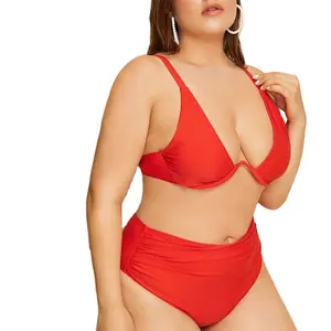 China Manufacturer Two Piece Swimwear For Girls Red Sexy Women Bikinis