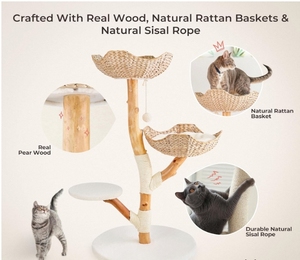 Hot bán hiện đại sang trọng gỗ thật mèo cây tháp đa cấp thiết kế với hoa độc đáo làm bằng sang trọng Hot Bán mèo cây tháp - Product Image 5
