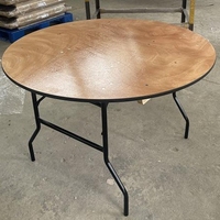 Table pliante ronde en contreplaqué pour banquet, mariage, fête en plein air, pique-nique, camping