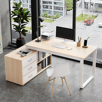 Organisateur de luxe en forme de L Studio Bureau d'étude Design moderne Bureau en bois pour chambre à coucher