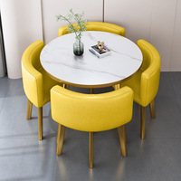 Table de style nordique directement de l'usine avec plateau en MDF à grain de pierre et pieds métalliques amovibles, table de conférence et de négociation