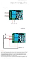 Récepteur sans fil 433 MHz, interrupteur télécommandé AC 85-256V 2 canaux, module relais DIY, contrôleur émetteur RF à code d'apprentissage EV1527