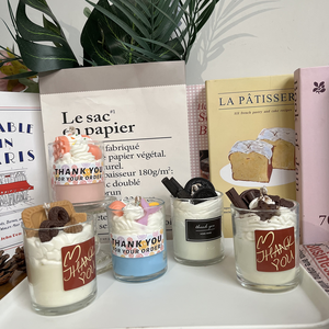 Velas Aromáticas de Cera de Soja con Chocolate y Fresa Hechas a Mano por LANJO, Decoración de Postres, Regalos de Recuerdo para Halloween y Navidad - Product Image 3