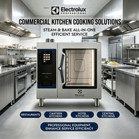 Four combiné électrique 6 GN 1/1 professionnel à écran tactile 11,1 kW 380-415 V, four commercial pour boulangerie et restaurant