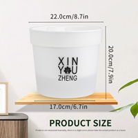 Pot Bunga PP Tahan Lama dengan Sistem Penyiraman Otomatis, Lubang Drainase, Desain Lapis Ganda, Gaya Minimalis, Kapasitas 6.01L untuk Penggunaan di Rumah & Taman