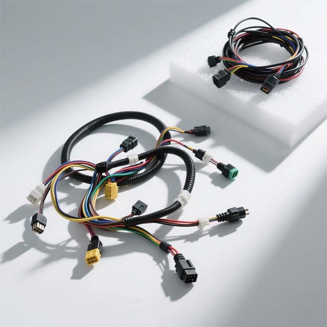 Custom Wiring Harness with Multi Color Cables and Various Connectors for Industrial PLC Cabinet