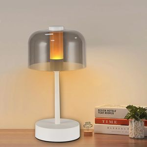 Lampe de table solaire LED moderne pour extérieur, portable, en métal, pour jardin, avec variateur d'intensité et capteur tactile, éclairage d'ambiance pour patio et terrasse - Product Image 1