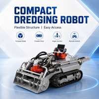 Robot de nettoyage rapide des égouts à chenilles en caoutchouc télécommandé pour l'élimination de la boue dans les bassins de refroidissement et les fermes piscicoles