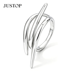 JUSTOP Stainless Steel <b>Plain</b> Band <b>Ring</b> 925 Silver Plated Geometric Modern Unisex Wedding Jewelry Daily Fashion <b>Ring</b> - Product Image 4