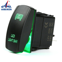 Barre lumineuse étanche à LED SPDT, 5 broches, 20a 12V 24V, pour véhicule hors-bord, interrupteur à bascule marin, pour Bus, bateau