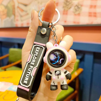 Errant ciel étoilé lapin astronaute porte-clés créatif voiture porte-clés pendentif Couple cadeau poupée sac pendentif