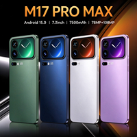 Smartphone M17 Pro Max 5G Layar HD Besar 6.9 Inci 144Hz Ponsel Gaming Baterai Tahan Lama 7500mAh Kamera Tajam Android Mobile
