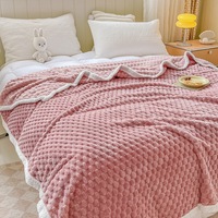 Couverture polaire d'hiver personnalisée et confortable pour la maison, motif jacquard écaille de tortue, couverture décorative en fausse fourrure pour canapé et lit 200*230