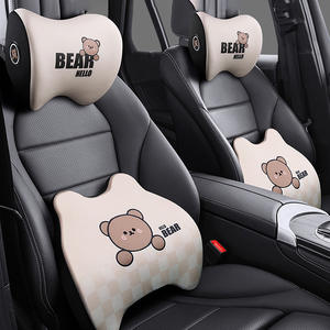 Almohada de espuma viscoelástica con diseño de oso para reposacabezas de coche Yiju, juego de cojines para asiento, para uso en el interior del coche en las cuatro estaciones. - Product Image 1