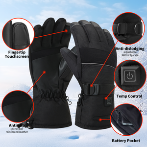 Guantes calefactables eléctricos Invierno al aire libre Guantes de esquí táctiles cálidos para motocicleta Trabajo Caza Senderismo Camping - Product Image 5