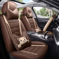 Housses de siège de voiture en cuir respirant Cub Whisper, ensemble complet de 16 pièces, style dessin animé toutes saisons pour Mazda CLS