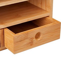 Organisateur de bureau en bois pour le bureau, support de rangement de bureau en bambou avec tiroirs, organiseur de papeterie écologique pour la maison et le bureau