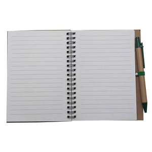 Carnet à spirales populaire A5 A4 écologique avec impression de logo personnalisé, couverture rigide en kraft et PP, avec stylo - Product Image 2