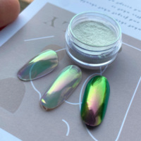 Vente en gros de poudre d'aurore perle blanche Changement de couleur arc-en-ciel Chrome ongles Effet miroir Pigment caméléon