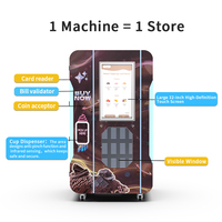 Máquina expendedora inteligente de helado suave DIY de 15 segundos de servicio rápido con más de 50 sabores - Gran capacidad de 10L y múltiples opciones de pago para parques temáticos