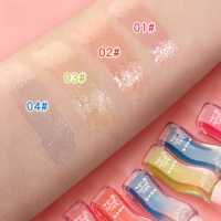 Huile à lèvres hydratante et repulpante minérale transparente bicolore au design ondulé et teinté, taille standard
