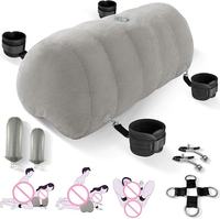 Oreiller sexuel pour couples, jouets sexuels, coussin gonflable en forme de cœur, mobilier pour chambre à coucher, support pour gode, oreiller surdimensionné avec menottes