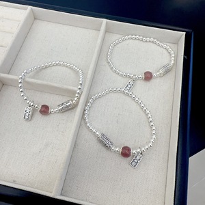 S925 Sterling Silver <b>Bead</b> <b>Bracelet</b> With Natural Stone Charm For Women Gift Jewelry - Product Image 3