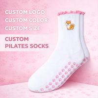 Calcetines de Pilates para Mujer con Logotipo Personalizado, Color y Talla a Medida, Antideslizantes, Calcetines de Yoga con Lindo Bordado