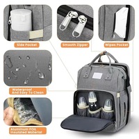 Lit de Bébé Pliant Portable Tendance Étanche avec Matelas à Langer Grande Capacité, Sac de Maman et Sacs à Couches Cabas