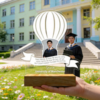 Cadeau de remise de diplôme : Trophée lumineux en acrylique personnalisé, cadre photo commémoratif pour enseignants et étudiants, ornements gravés par technique UV