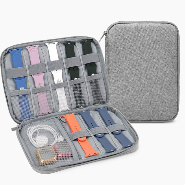 Watch Bands Accessories Portable Storage Bag Pockets Case Pouch Organizer for Apple/Samsung Watch Strap Watch Case Travel Pouch