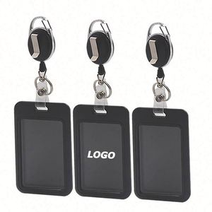 Retractable <b>Sliding</b> ID Badge Holder with Clear Card Cover for Office Staff, Events, Access or Bus Cards - Product Image 1