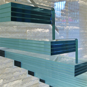 Escaliers droits d'intérieur de style moderne <span class=keywords><strong>Escalier</strong></span> flottant d'appartement populaire avec marche en verre feuilleté d'origine - Product Image 3