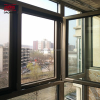 Fenêtre à battant en aluminium sur mesure au design moderne avec verre trempé pour maisons résidentielles Garantie de 5 ans pour appartements