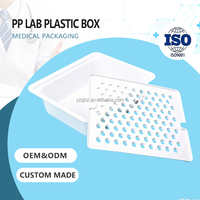 Caja de Almacenamiento para Tubos de Ensayo Médicos de Plástico PP Blanco Autoclavable de Alta Calidad con Tapa, Personalizada por YZG
