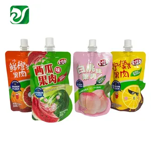 Pochette bec pour jus de Fruit, emballage de jus de Fruit, sachets en forme de boisson, pochettes en plastique personnalisées, bec verseur