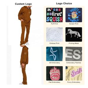 Trajes Deportivos de Alta Calidad para Hombre, Última Moda, Conjunto Deportivo Informal de 2 Piezas, Trajes Deportivos con Estampado Puff al por Mayor para Hombre, Otoño - Product Image 3