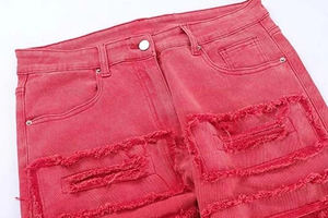 تكديس الحافة اليومية تنحنح الخام سوبر نحيل الحذاء قطع مضيئة جينز مكدسة بالجملة OEM مخصص التراص الجينز - Product Image 5