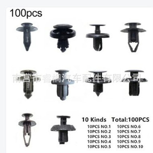 Clips automobiles Shuangxuan, 100 pièces, 10 types mixtes, attaches en nylon, rivets universels pour garnitures de voiture - Product Image 1