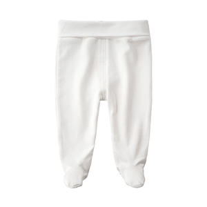 <span class=keywords><strong>Pantaloni</strong></span> personalizzati in tinta unita per bambini <span class=keywords><strong>pantaloni</strong></span> <span class=keywords><strong>bianchi</strong></span> per bambini con piedi in cotone 100% per neonati abbigliamento in cotone <span class=keywords><strong>pantaloni</strong></span> NB-24m - Product Image 6