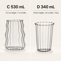Verre à café côtelé vertical OEM ODM, verre à café glacé 420 mL 500 mL, verrerie de café