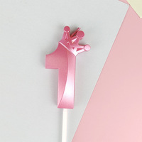 Bougie créative en forme de couronne pour la vente en gros, accessoires photo pour fête de bébé, fournitures pour gâteau d'anniversaire