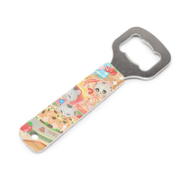 Ouvre-bouteille magnétique haut de gamme personnalisé avec motif graphique anime imprimé en acier inoxydable, ouvre-bière plat durable, outil de bar, vente en gros