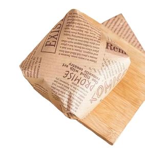 Papier de protection alimentaire imprimé, résistant à la graisse, écologique, biodégradable, jetable, de qualité alimentaire, pour les hamburgers, les en-cas et la présentation des aliments - Product Image 1