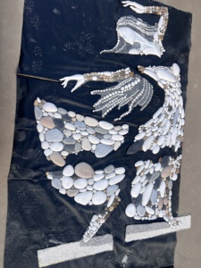 Decorazione appesa murale per ragazza danzante multicolore di personalizzazione arte ciottolo statua umana artista Artwork Puzzle Painting - Product Image 5