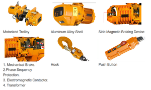 Fabricante de China Fiable 1,5 3 5 7 9 10 Ton Polipasto de cadena eléctrica 220V Solución de elevación eficiente de voltaje para grúa de pórtico - Product Image 3