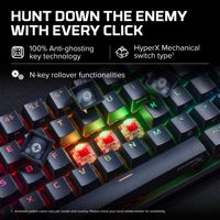 Keyboard Gaming Mekanik HyperX Alloy Origins 65 Kompak dengan Faktor Bentuk 65% Keyboard Rusia Plus Keyboard Alfabet Rusia