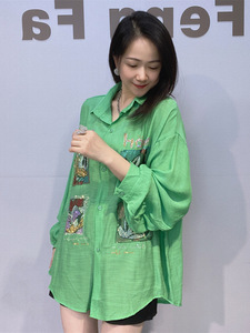 <span class=keywords><strong>Camicia</strong></span> Estiva da <span class=keywords><strong>Donna</strong></span> in Cotone e <span class=keywords><strong>Lino</strong></span>, Casual, Versatile, Colorata, Traspirante, con Protezione Solare, Maniche Lunghe, Stile Comodo e Morbido - Product Image 4